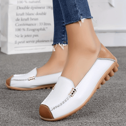 Women's Slip On Flat Loafers, Stitched Colorblock Lightweight Non Slip Shoes, Walking Shoes