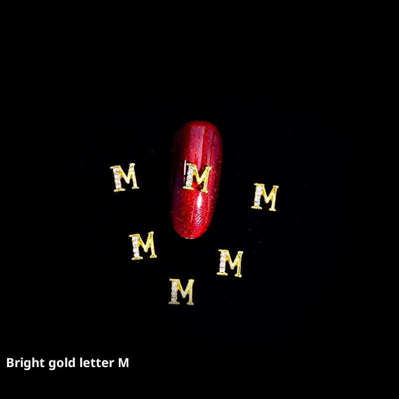 26 Letter Alloy Nail Ornament Nail Crystal