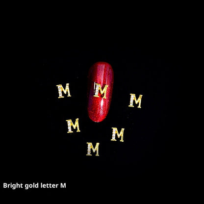 26 Letter Alloy Nail Ornament Nail Crystal