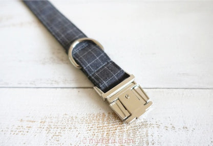 Red Plaid Polyester Pet Collar Set