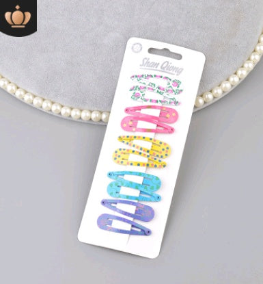 Children's water drop BB clip 5 cm solid color thick BB clip star love printing BB clip Liu seaside clip