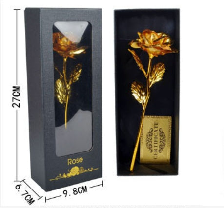 Gold Foil Rose Flower Window Gift Box For Valentine's Day