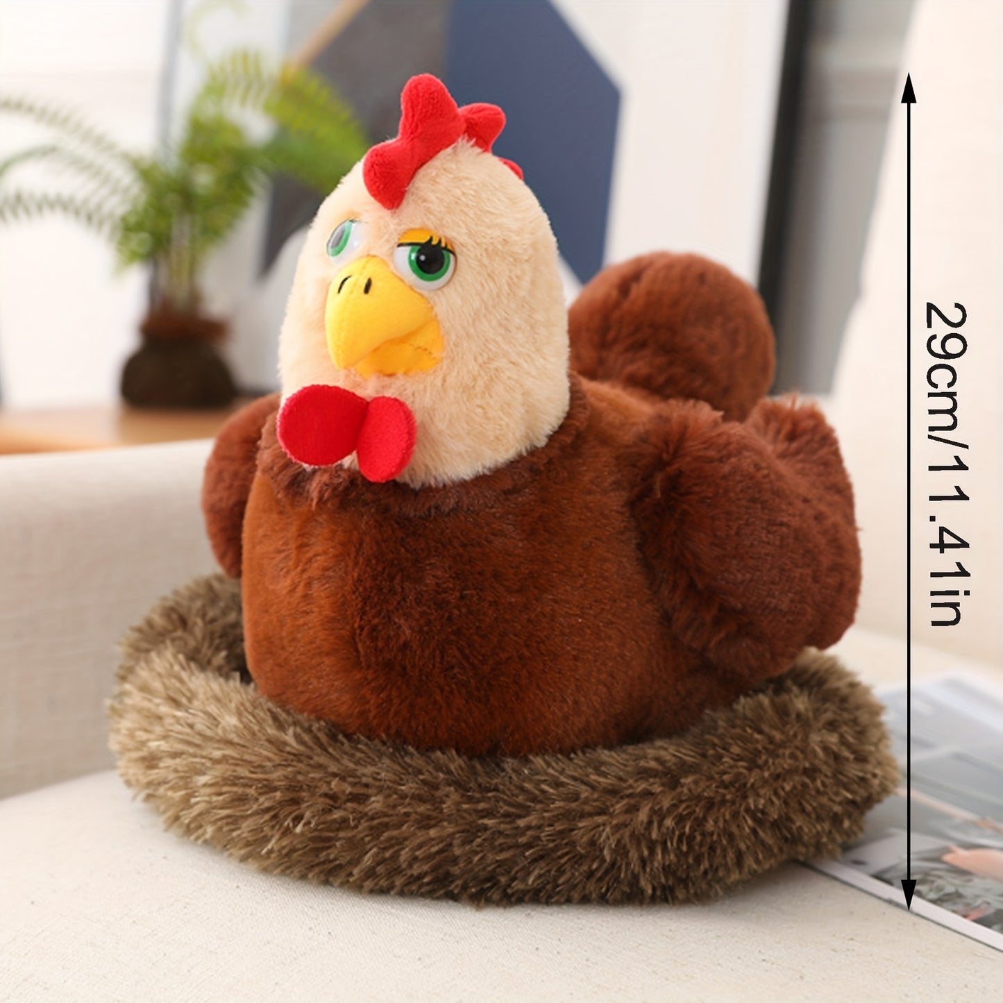 28.98cm Swan Chick Family Plush Toy, Chicken Mother Swan Plush Dolls Lifelike Animals Stuffed Doll With Nest, Kids Christmas Gift