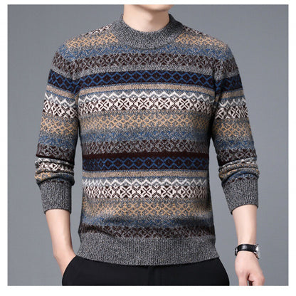 Winter Thickened Warm And Comfortable Round-neck Jacquard
