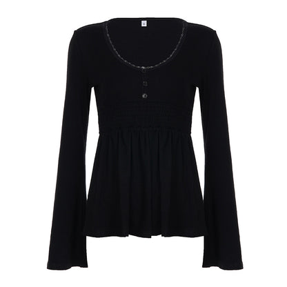 High-waisted Stretchy Loose-fitting Top Comfortable And Casual Women's Wear