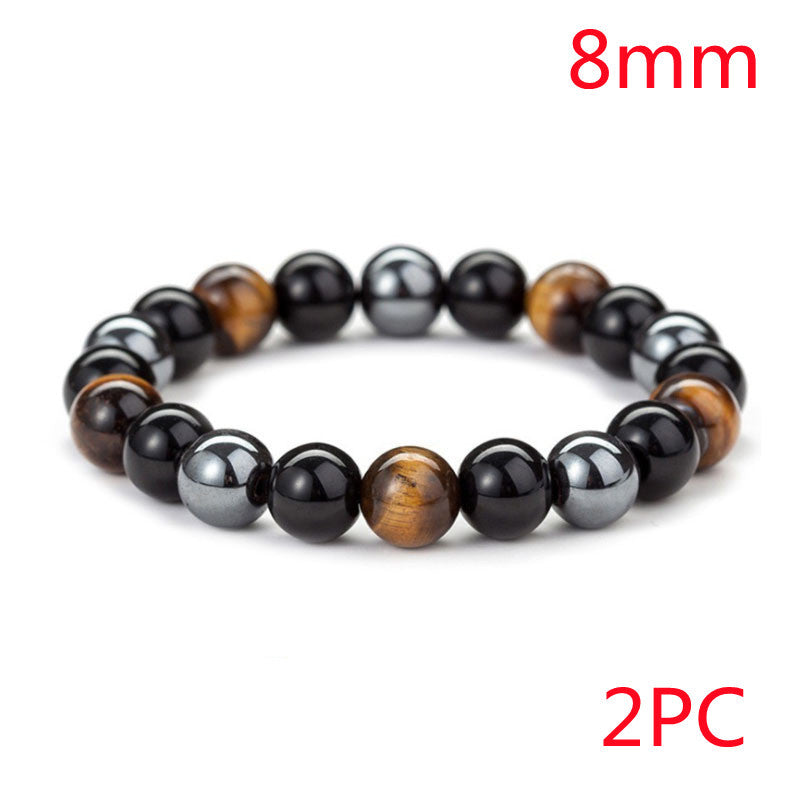 Natural Tiger Eye Stone Bracelet - Handwoven Healing Crystal Bracelet for Men & Women