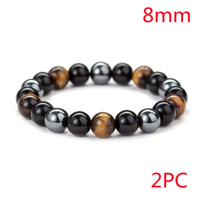 Natural Tiger Eye Stone Bracelet - Handwoven Healing Crystal Bracelet for Men & Women