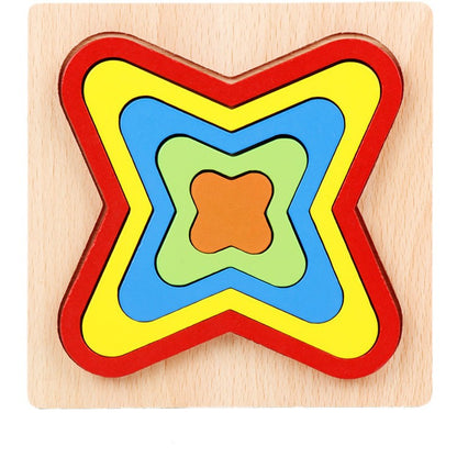 1-3 Years Old Baby Children's Puzzle Wooden 3d Shape Puzzle Toy