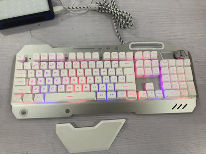 Ergonomische kabelgebundene Gaming-Tastatur mit RGB-Hintergrundbeleuchtung und Handyhalterung