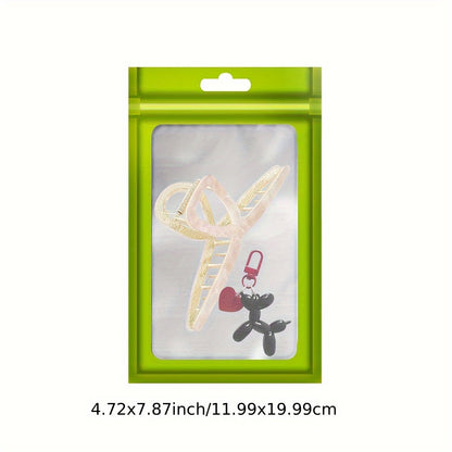 [Holographic Zipper Lock Bags] 100-Pack Holographic Zipper Lock Resealable Bags | Moisture-Proof Aluminum Foil Polyester Film Flat Transparent Window Pouch for Electronics/Jewelry/Cosmetics Organization, 4 Size Options, Non-f