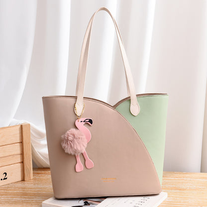 Popular Bag Hit Color Tote Bag Nordic Style Fashion Satchel Net Red Female Bag