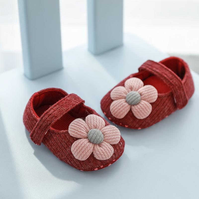 Baby Girls Flower Princess Shoes - Soft Sole Lightweight Breathable Flats for Toddlers & Infants