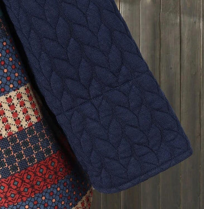 Short Coat Ethnic Style Printed Long-sleeved Mid-length Women's Coat