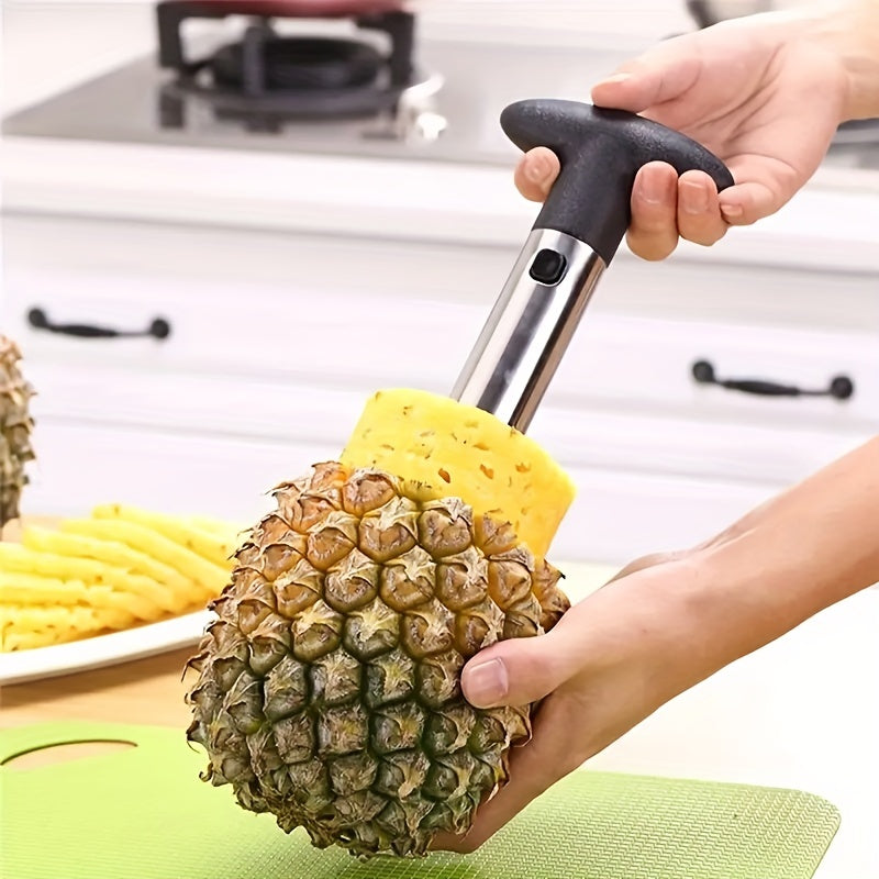 1pc Stainless Steel Pineapple Corer & Slicer: The Ultimate Household Kitchen Gadget for Fruit Core Removal!