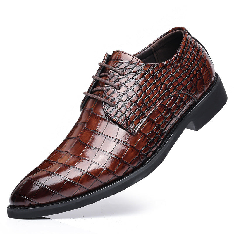Men's Business Casual Shoes Fish Grain British Leather Shoes