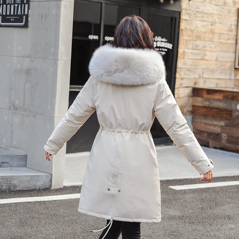 Mid-length cotton coat down jacket