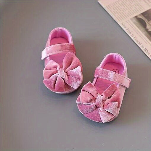 Baby Girls Mary Jane Flats - Bowknot First Walker Shoes for Princess Occasions