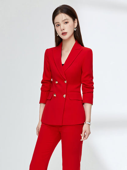 Professional Suit Set Womens Red Fashionable