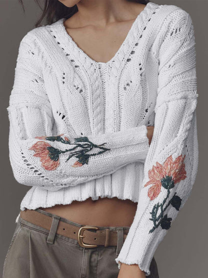 Idle Style Short Long-sleeved Sweater Top