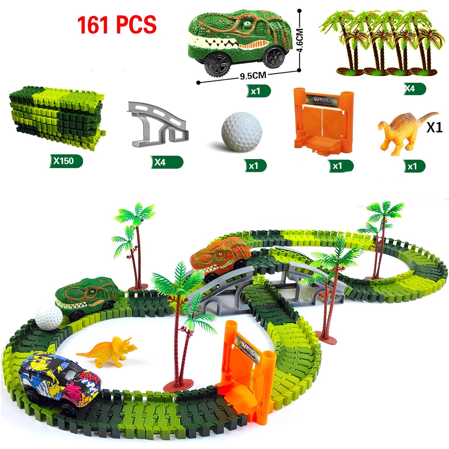 Children's Rail Car Toy Electric Dinosaur