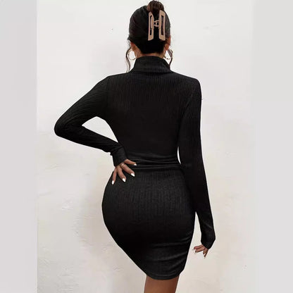 Solid Color Casual Slim-fit Home Dress For Women