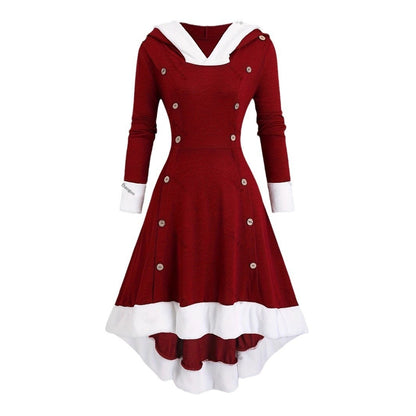 Christmas Collection Women's Retro Long Hooded Dress