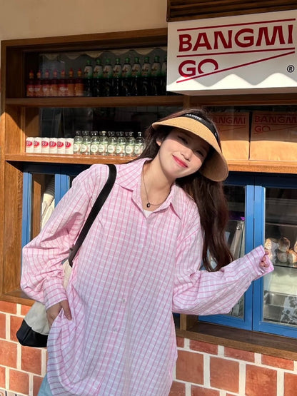 High-quality Plaid Shirt Casual Loose-fitting Versatile Outerwear With A Stylish Layered And Laid-back Vibe