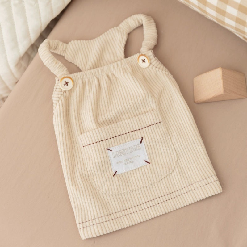 Puppy Clothes Fahion Solid-colour Corduroy Pet Vest For Teddy Dog Winter Casual Halter For Schnauzers Warm Clothing Pet Supplies