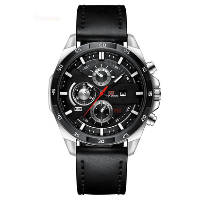 Men's Business Calendar Waterproof Quartz Watch - Multifunctional Casual Timepiece
