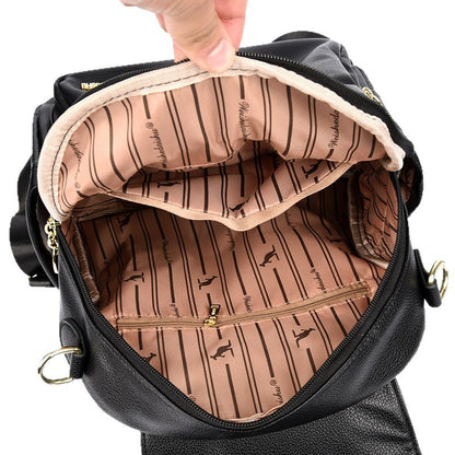 New Genuine Leather With Pendant High-value Female Student Travel Backpack