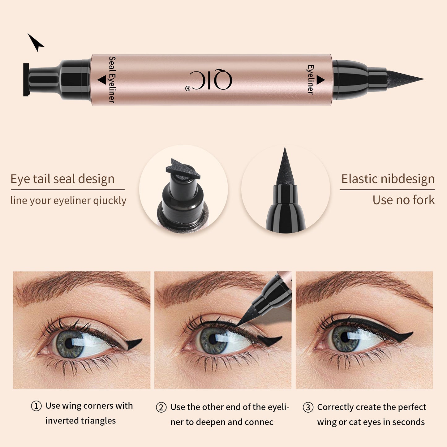 Color Stamp Double-ended Delta Wing Eyeliner