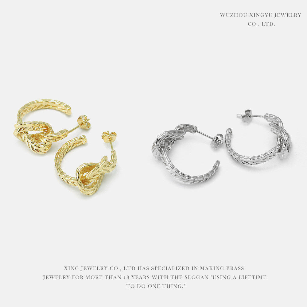 Fashionable Earrings, Irregular Personality Twist Wheat Ears