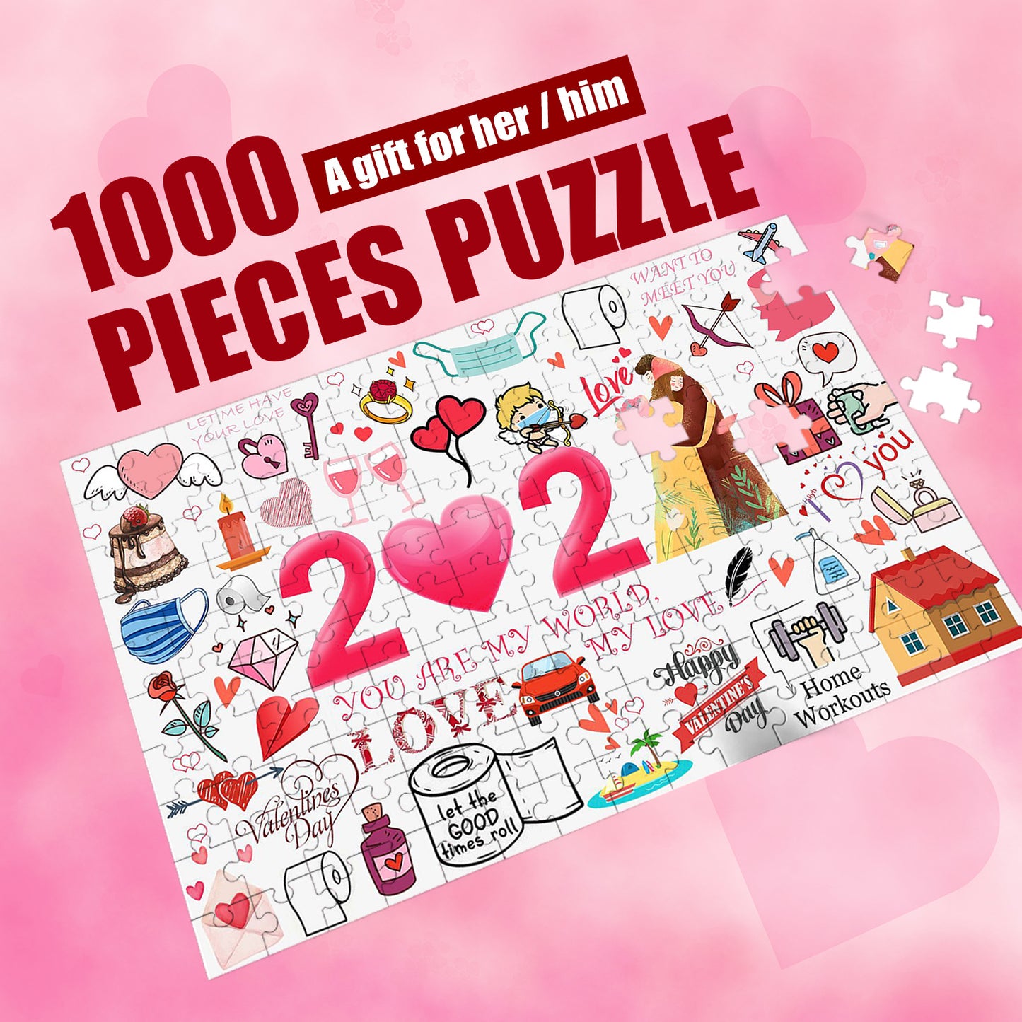 Valentine's Day Gift Puzzle 1000 Pieces Funny Toys Personalized Gifts Interactive Assemble Game