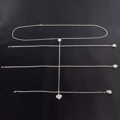 Multi-Layer Body Shape Diamond Love Leg Chain Beach