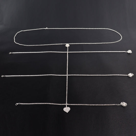 Multi-Layer Body Shape Diamond Love Leg Chain Beach
