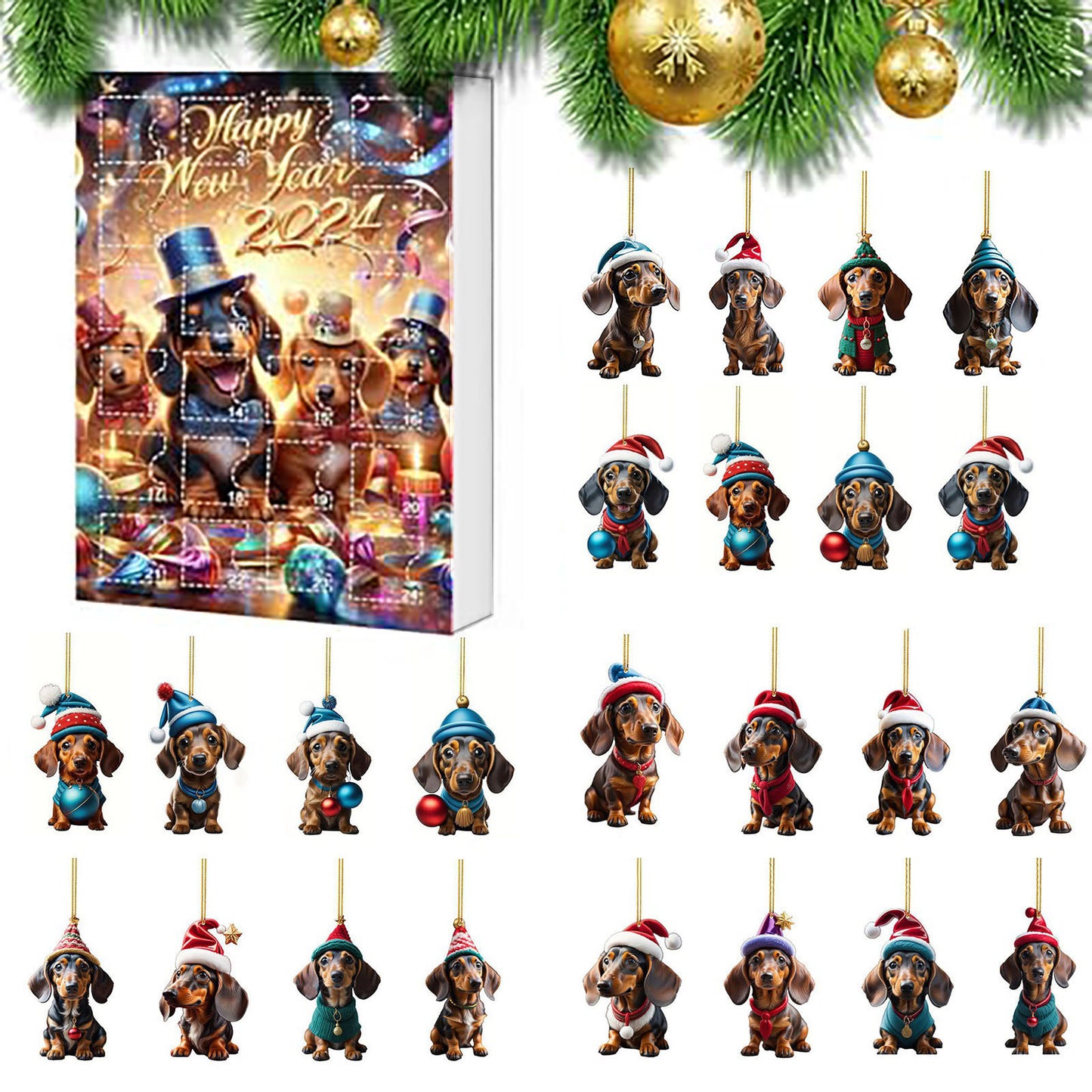 Christmas Countdown Pet Pendant Home Decoration