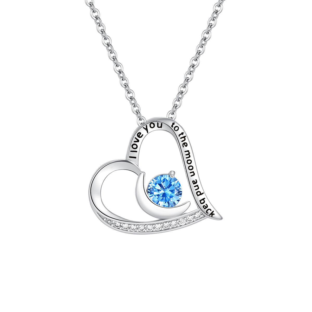 Alentine's Day Gift Necklace, Eternal Love And America, 12 Stars, Stone, Moon, Heart