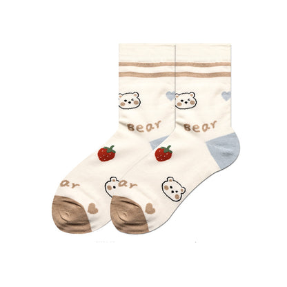 Socks Female Japanese Cute Cartoon Hand-painted  Stockings Korean Version