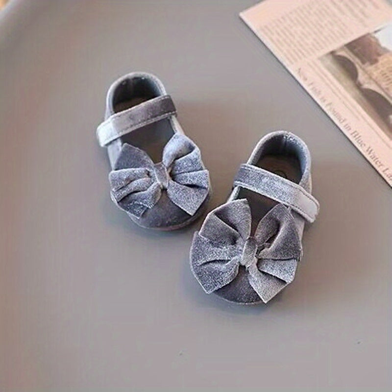 Baby Girls Mary Jane Flats - Bowknot First Walker Shoes for Princess Occasions