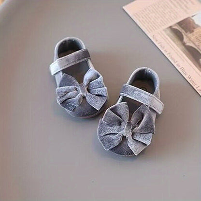 Baby Girls Mary Jane Flats - Bowknot First Walker Shoes for Princess Occasions