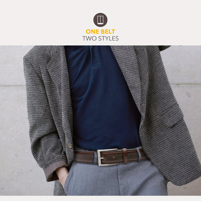 Men's Leather Belt, Fashion & Classic Casual Belt with Single Prong Buckle for Jeans, Pants, Work And Business, Gift for Dad & Husband