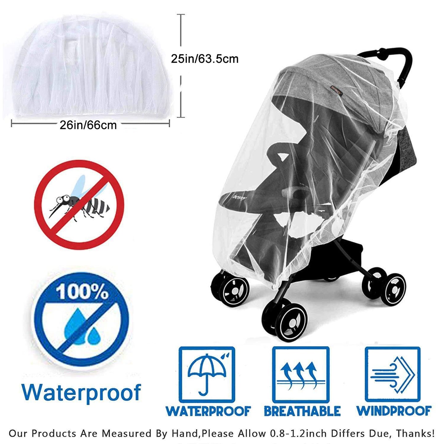 Premium Baby Stroller Mosquito Net - Universal Fit Bug Protection for Strollers, Bassinets & Cribs