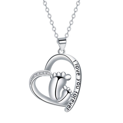 Fashion Heart-shaped Ankle Pendant Necklace Mother's Day Gift