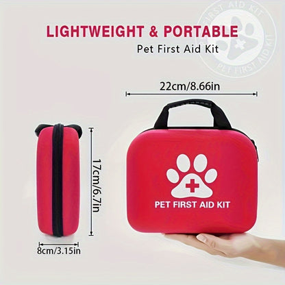 PawPals 90-Piece Portable Pet First Aid Kit for Dogs & Cats - Emergency Travel & Home Pet Care Supplies with Collar, Scissors, Tweezers, Bandages, Antiseptic Wipes & More