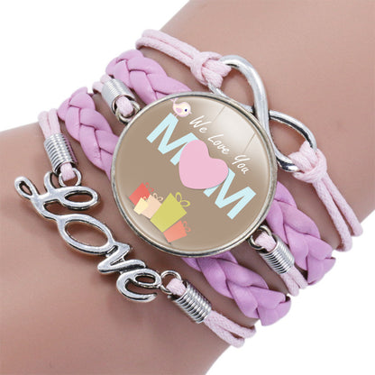 MOM LOVE Time Stone Multi-layer Multi-layer Leather Bracelet LOVE Mother's Day Gift