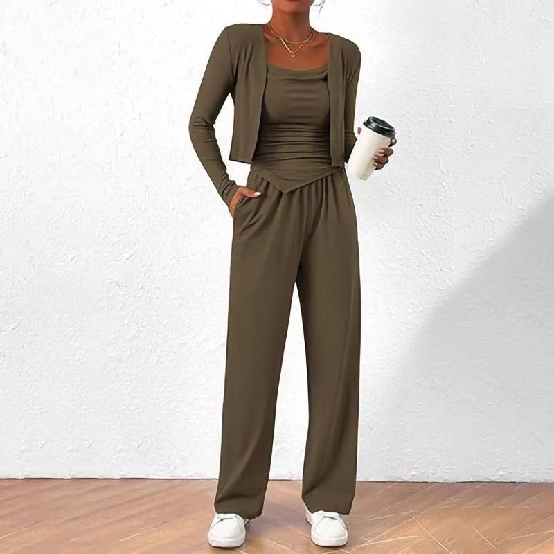 Sports Casual Lazy Design Comfortable Coat Suspender Trousers Three-piece Suit