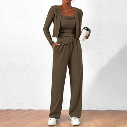 Sports Casual Lazy Design Comfortable Coat Suspender Trousers Three-piece Suit