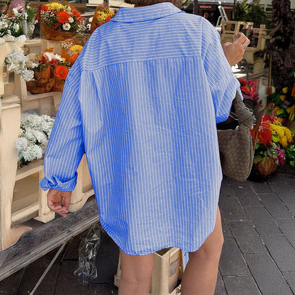 Casual Resort All-match Long-sleeve Jacket Top Shirt