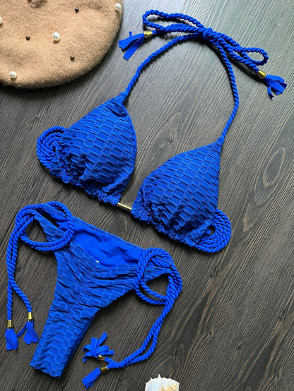 Women's Fashion Braided Rope Bikini Suit