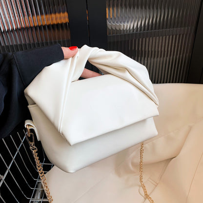 Bow Pleated Portable Small Square Shoulder Messenger Bag